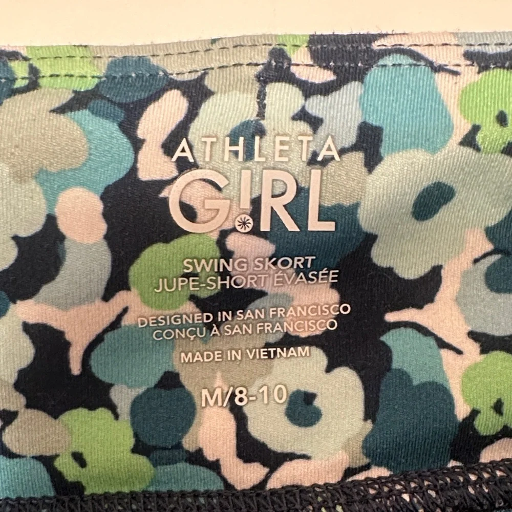 Athleta Floral Mini Skort in Blue and Green